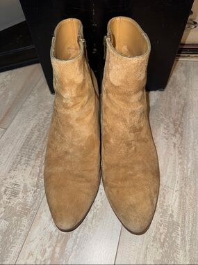 J crew walker suede boots in camel 8.5
